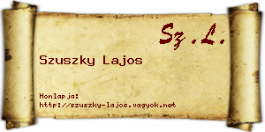 Szuszky Lajos névjegykártya